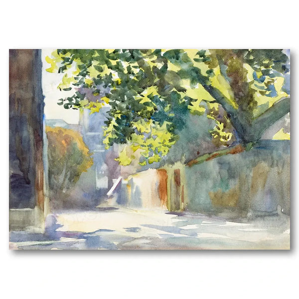 Sunlit Wall Under a Tree by Sargent Art Print