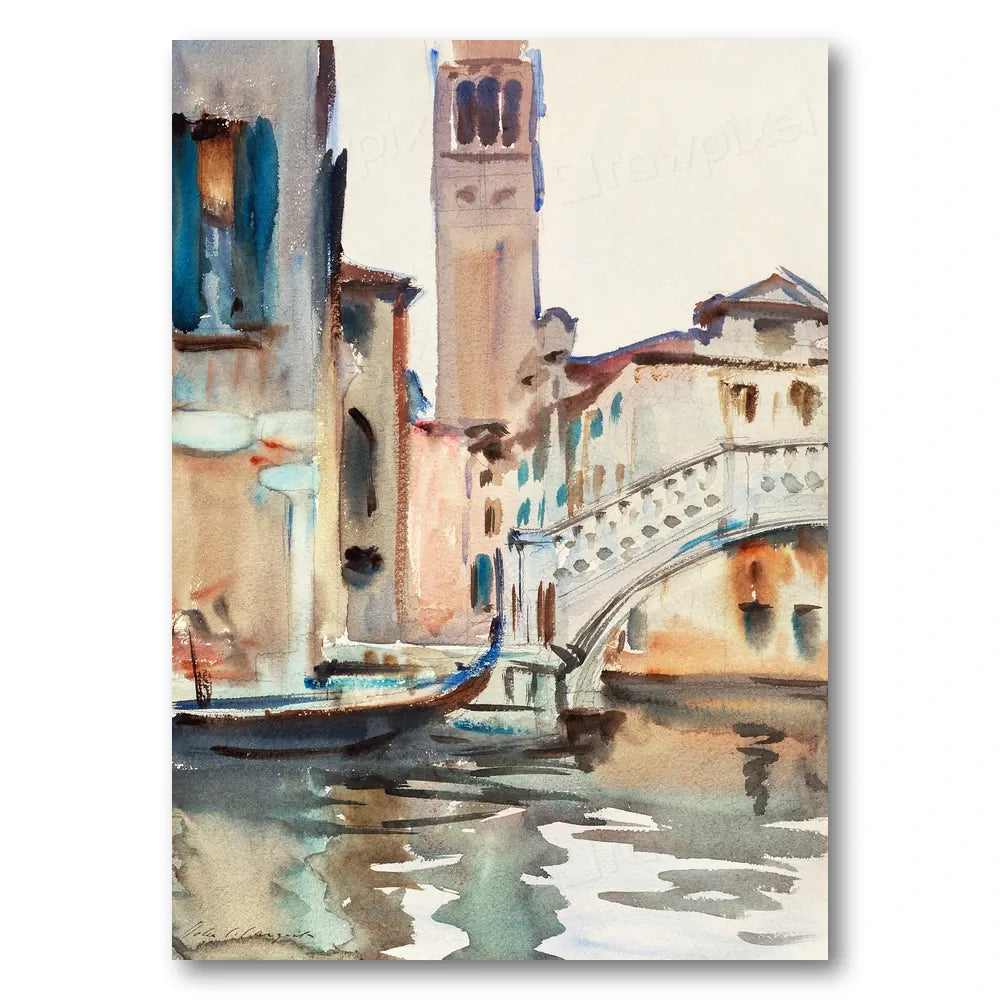 A Bridge and Campanile, Venice by Sargent Art Print