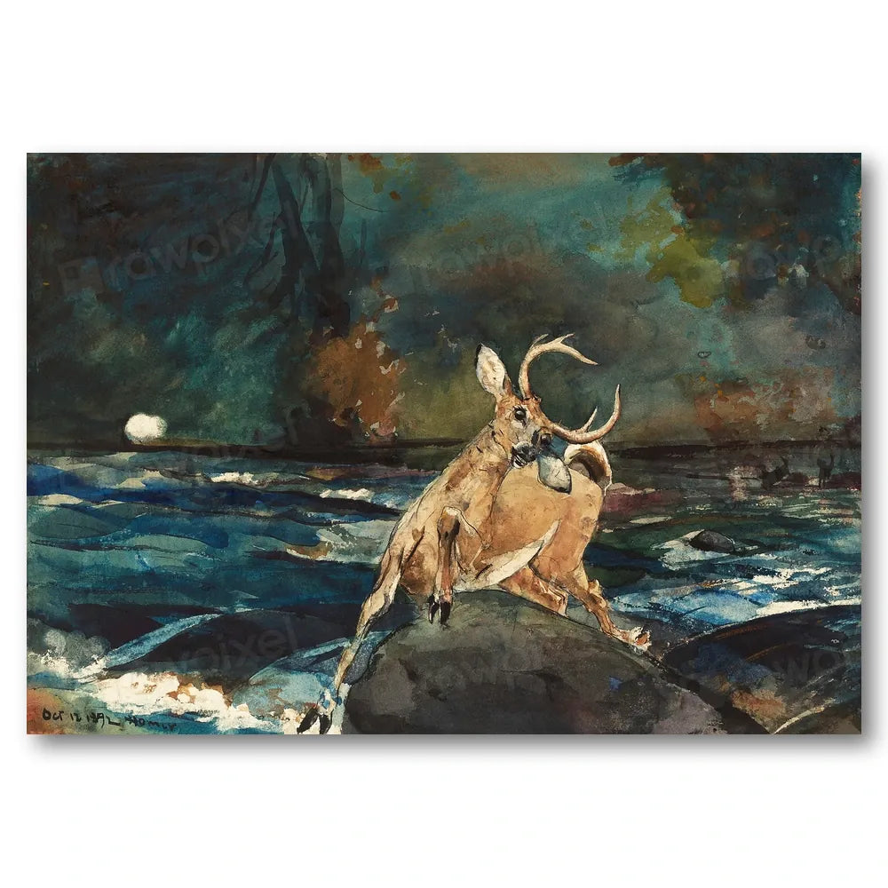 A Good Shot, Adirondacks by Winslow Homer Art Print