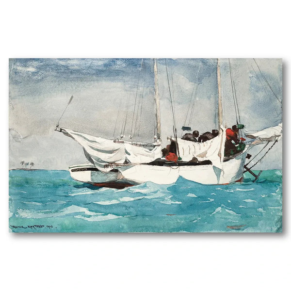 Key West, Hauling Anchor by Winslow Homer Art Print