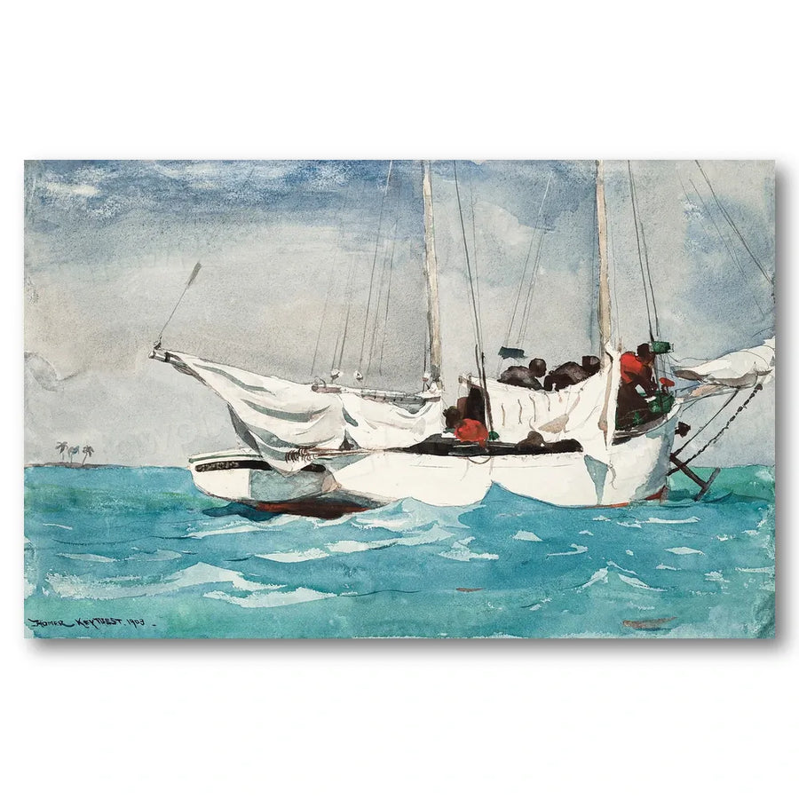 Key West, Hauling Anchor by Winslow Homer Art Print