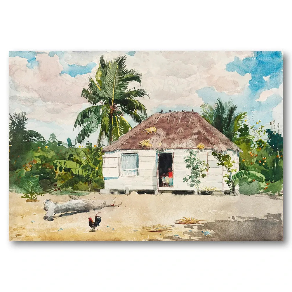 Native hut at Nassau by Winslow Homer Art Print