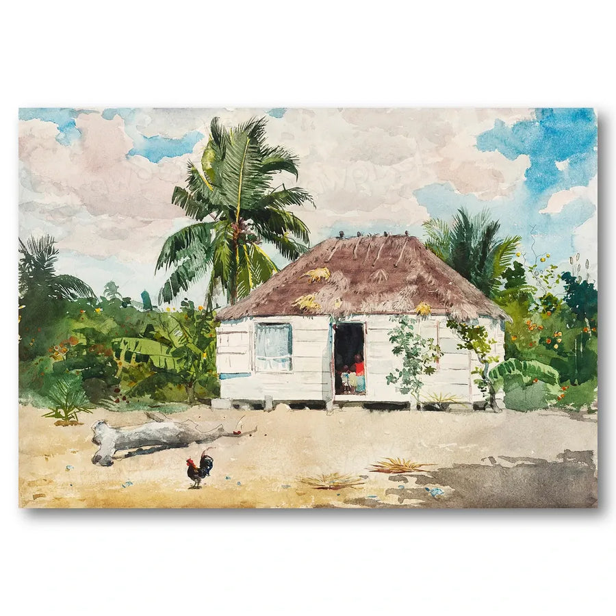 Native hut at Nassau by Winslow Homer Art Print