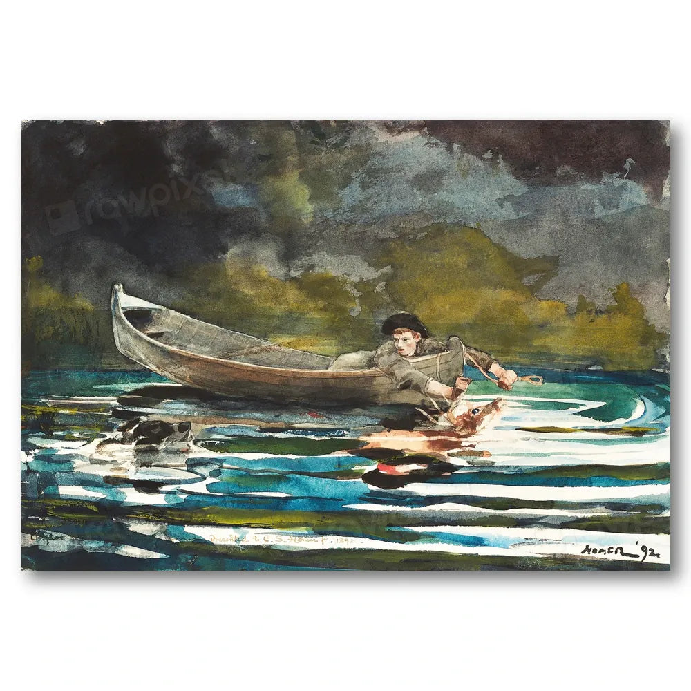 Sketch for Hound and Hunter by Winslow Homer Art Print