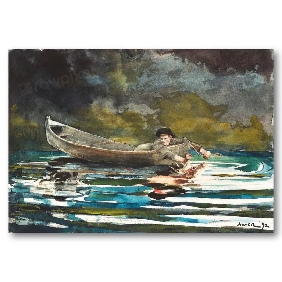 Sketch for Hound and Hunter by Winslow Homer Art Print