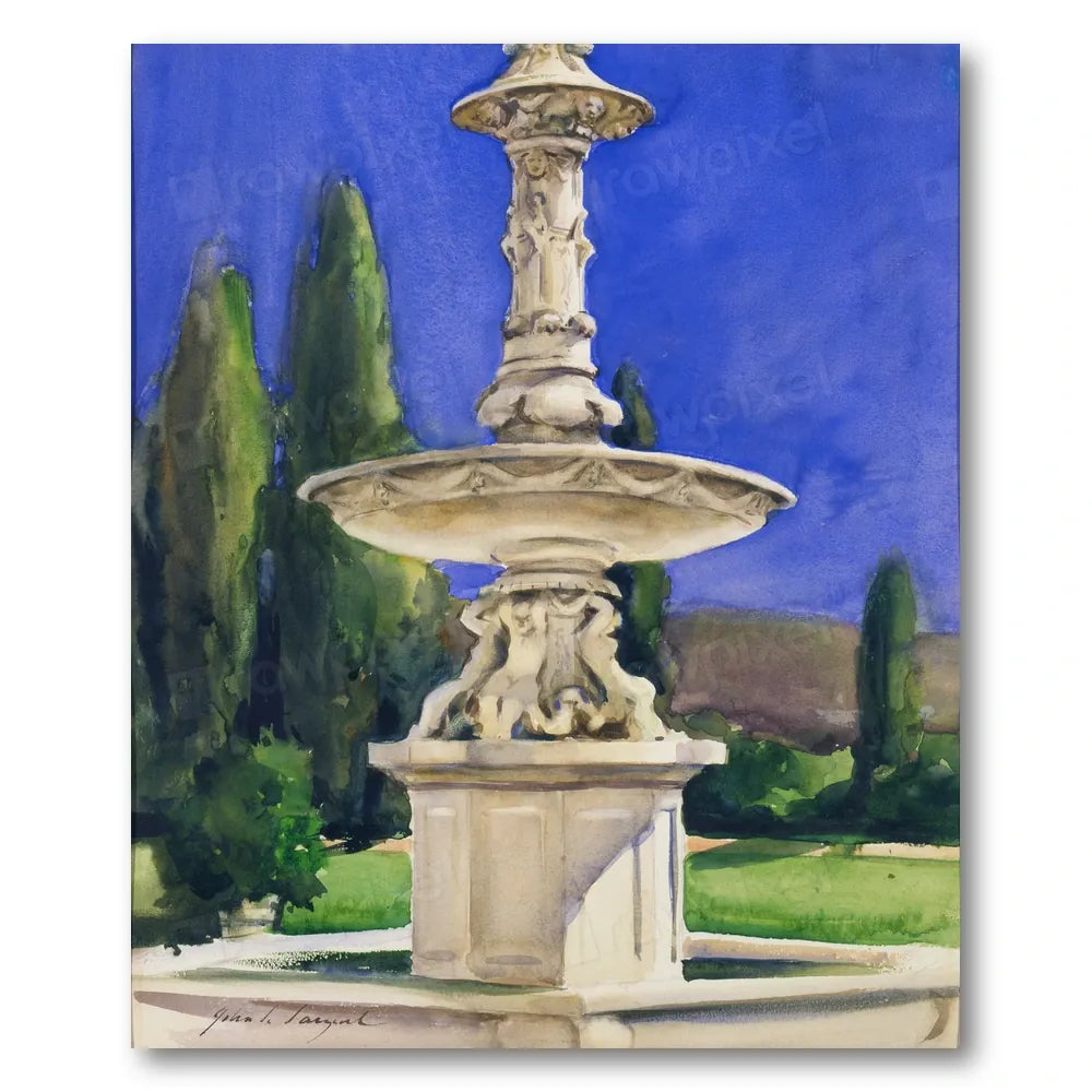 Marble Fountain in Italy Art Print