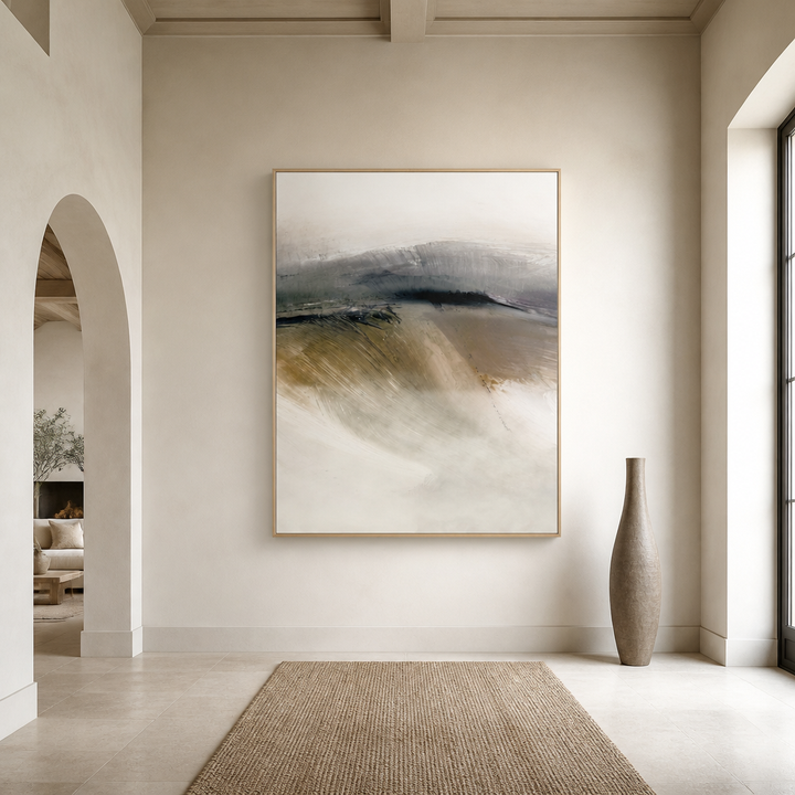 Rural Haze 1 Large Canvas Art on a grand entrance-hall wall