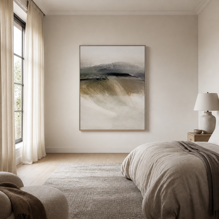 Rural Haze 1 Large Canvas Art on a large bedroom wall