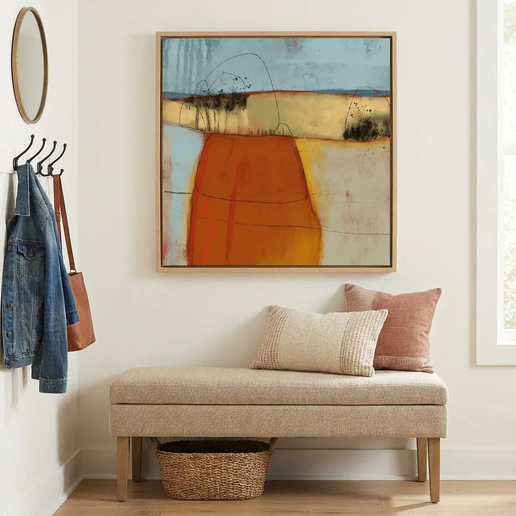Room mockup featuring Serene Abstract Landscape