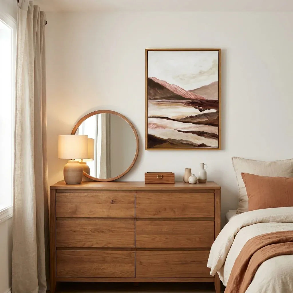 Room mockup featuring Serene Hillside Art Print