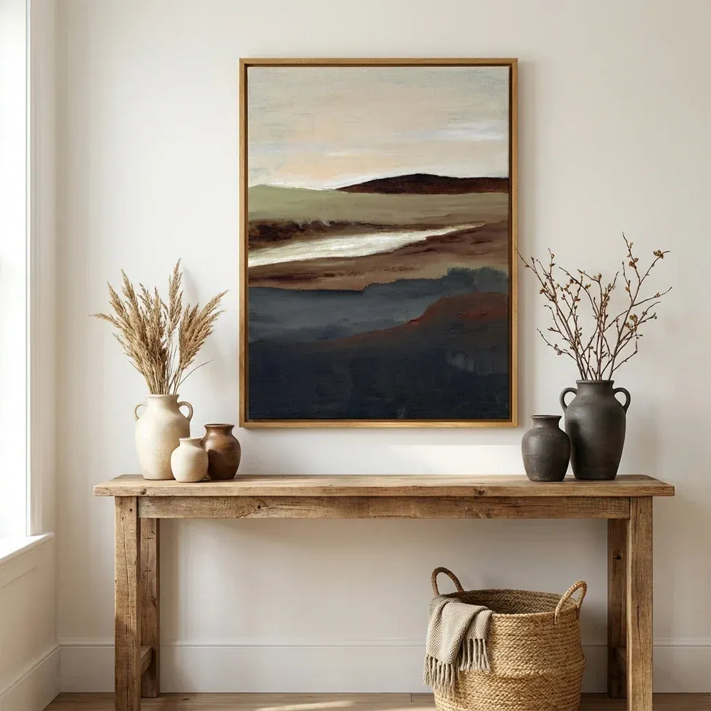 Room mockup featuring Serene View Abstract Landscape Art Print