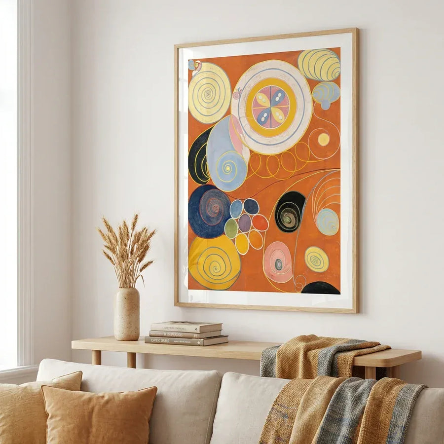 Spiraling Energy Flow Art Print in a room setting