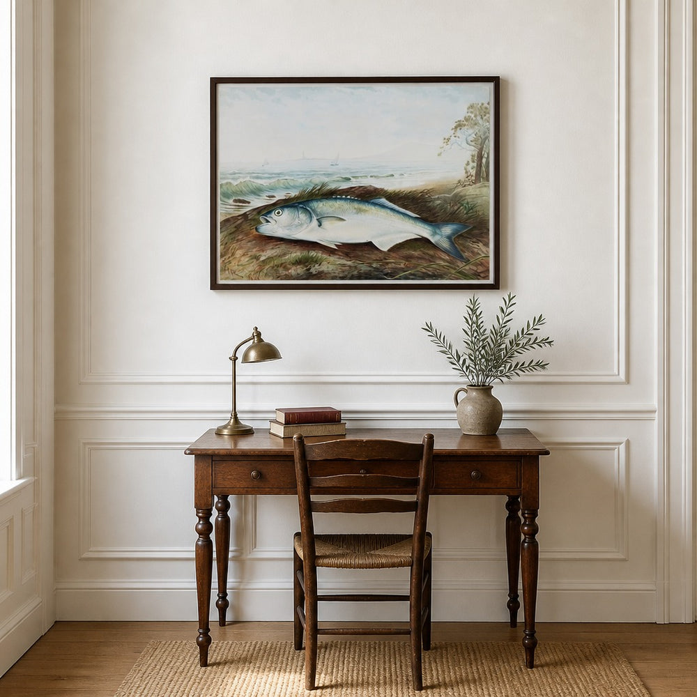 Sprat By Samuel Kilbourne Fish framed in a light country home