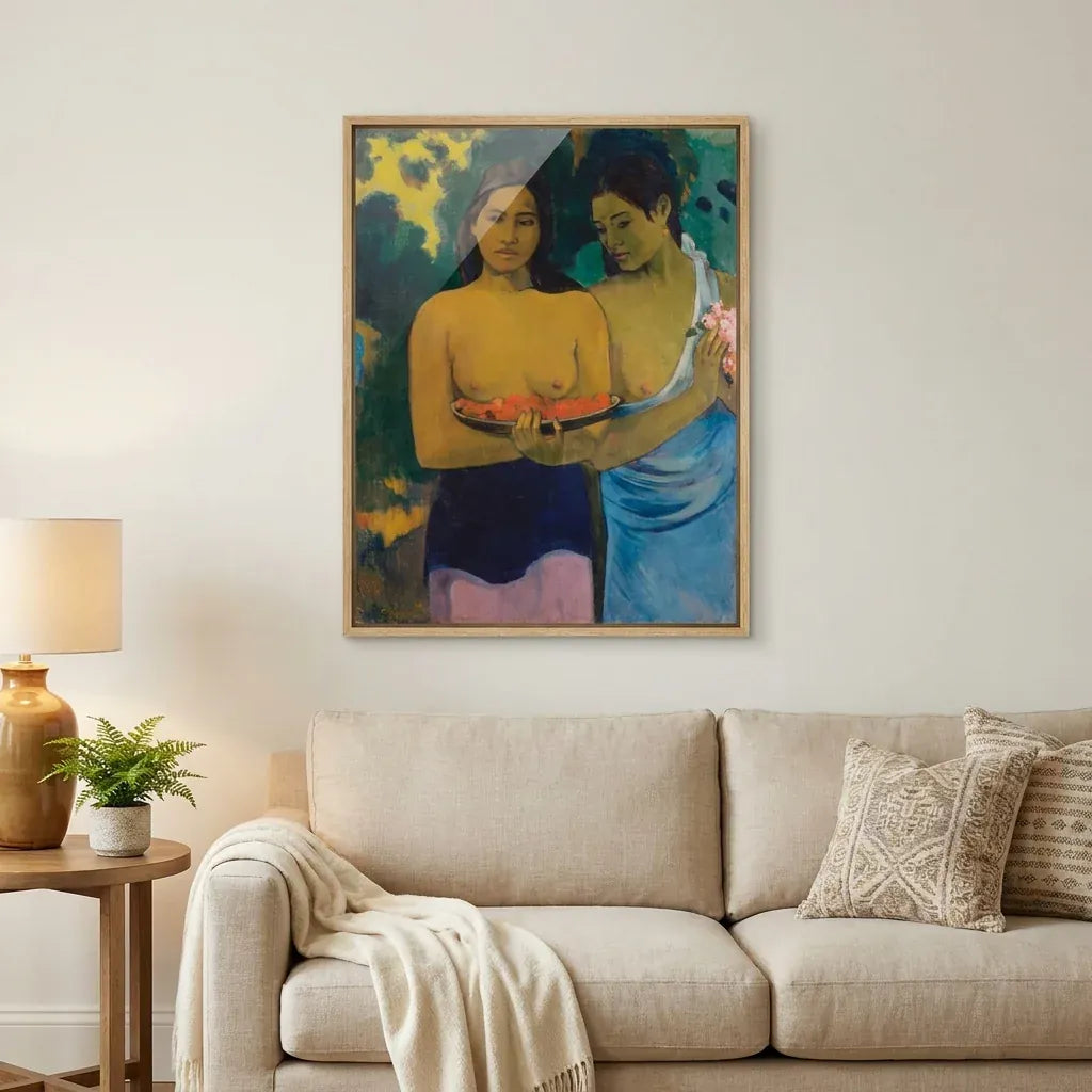 Room mockup featuring Two Tahitian Women by Gauguin Art Print