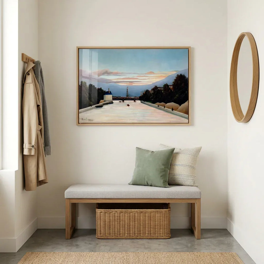 Room mockup featuring The Eiffel Tower by Henri Rousseau Art Print