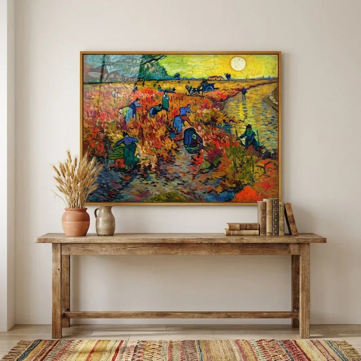 Room mockup featuring The Red Vineyard by Vincent van Gogh Art Print