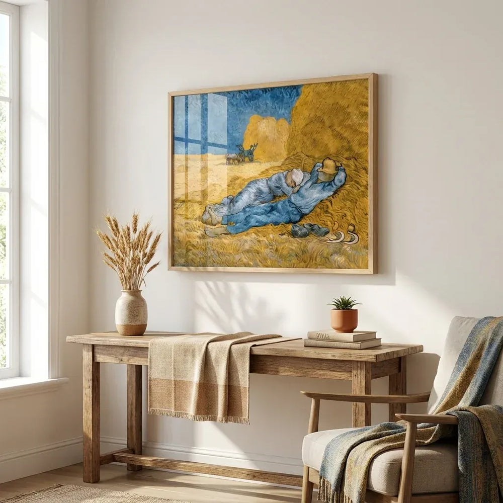 Room mockup featuring The Siesta by Vincent van Gogh Art Print