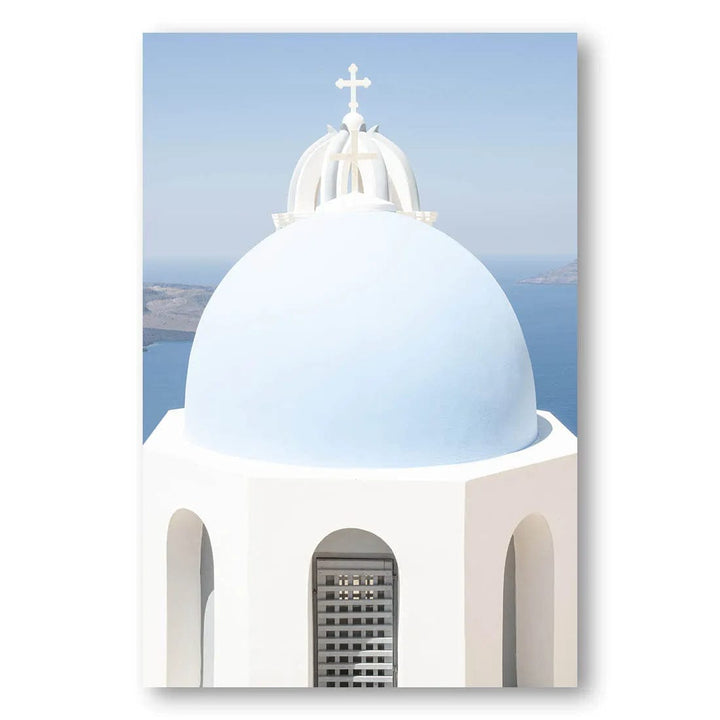 Santorini Blue Dome Photo Print