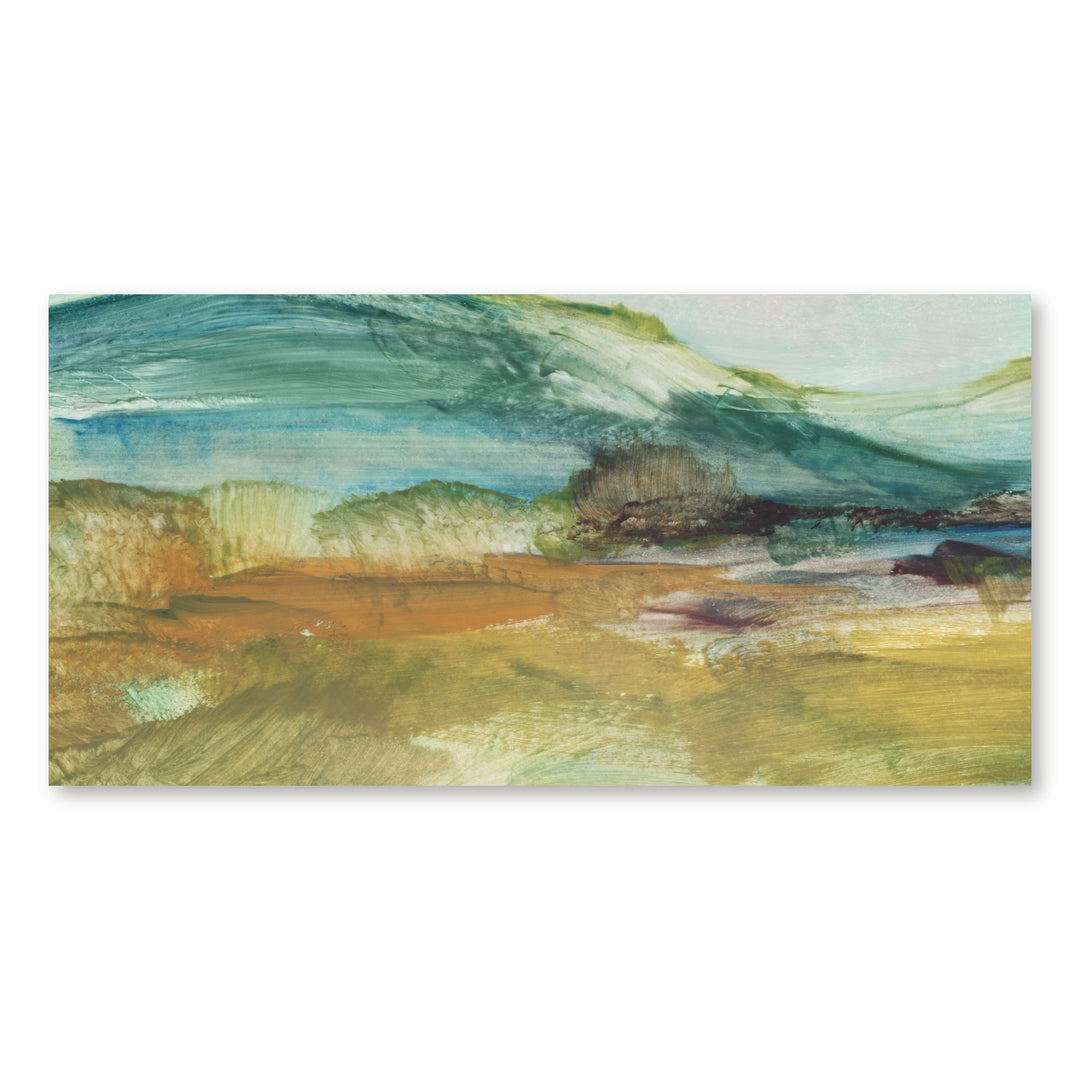 Tranquil Jade Landscape Large Canvas Art, the artwork