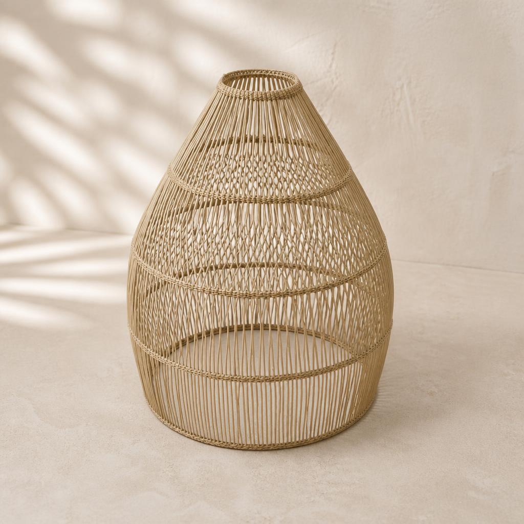 Cone Rattan Pendant Light, studio view