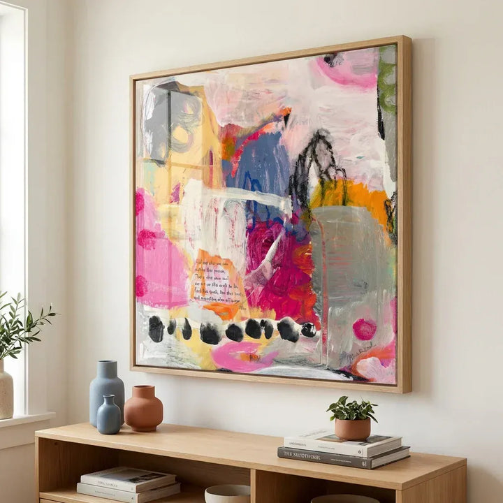 Room mockup featuring Vibrant Abstract Expression Art Print