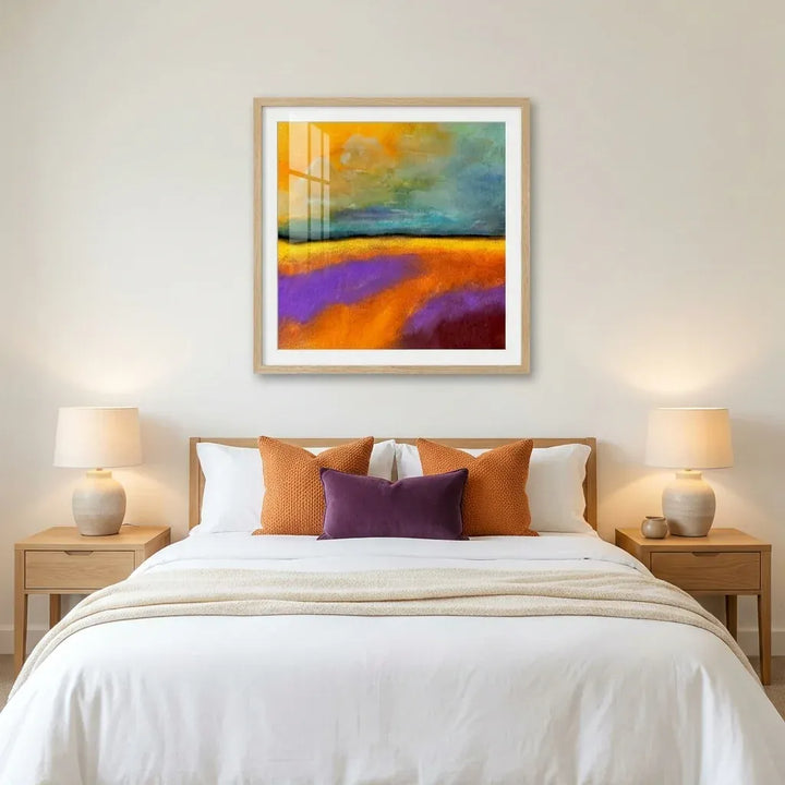 Room mockup featuring Vibrant Abstract Horizon