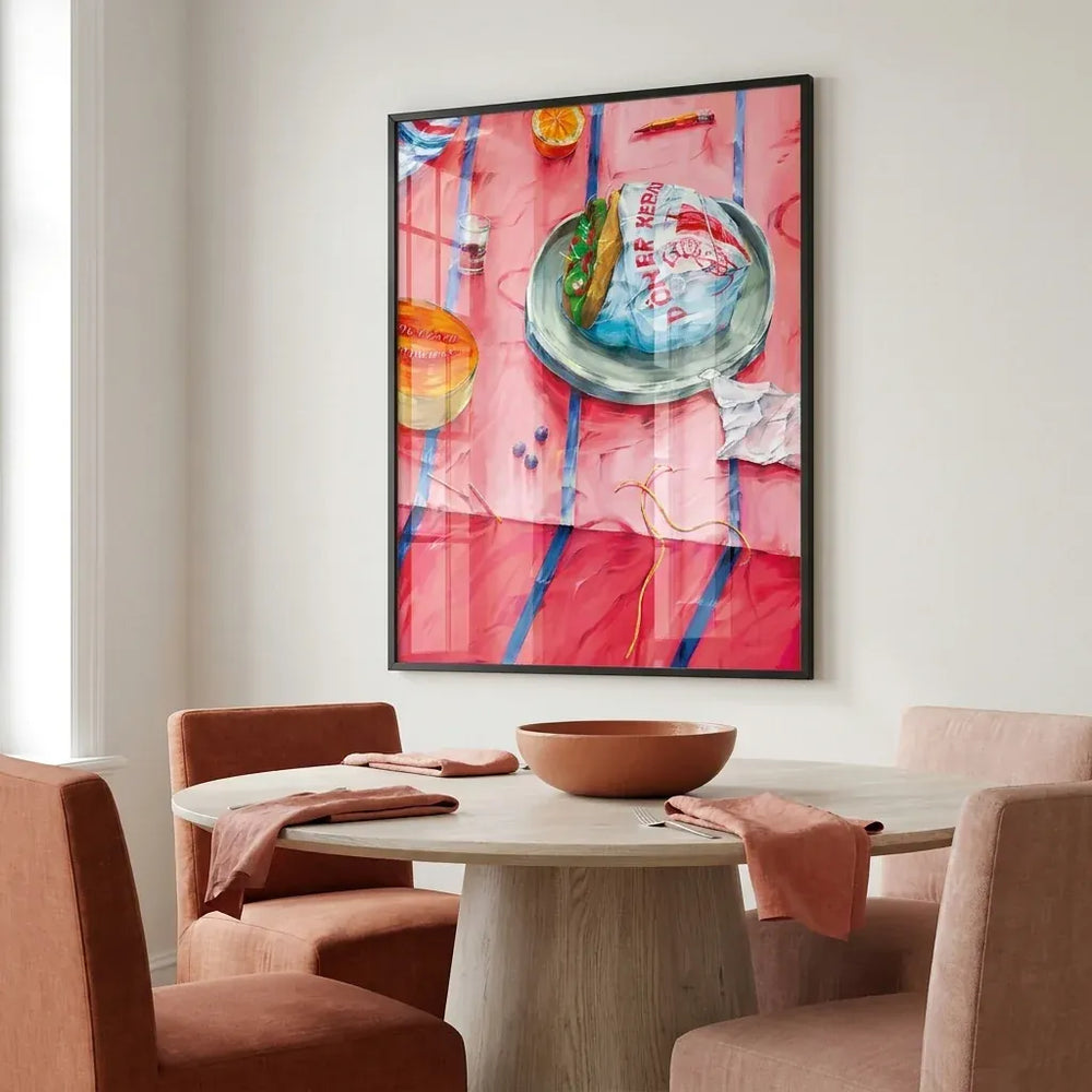 Room mockup featuring Döner Kebab Picnic Art Print