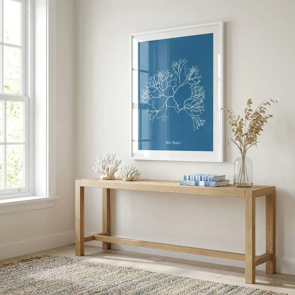 Room mockup featuring Vintage Blue Coral 1 Art Print