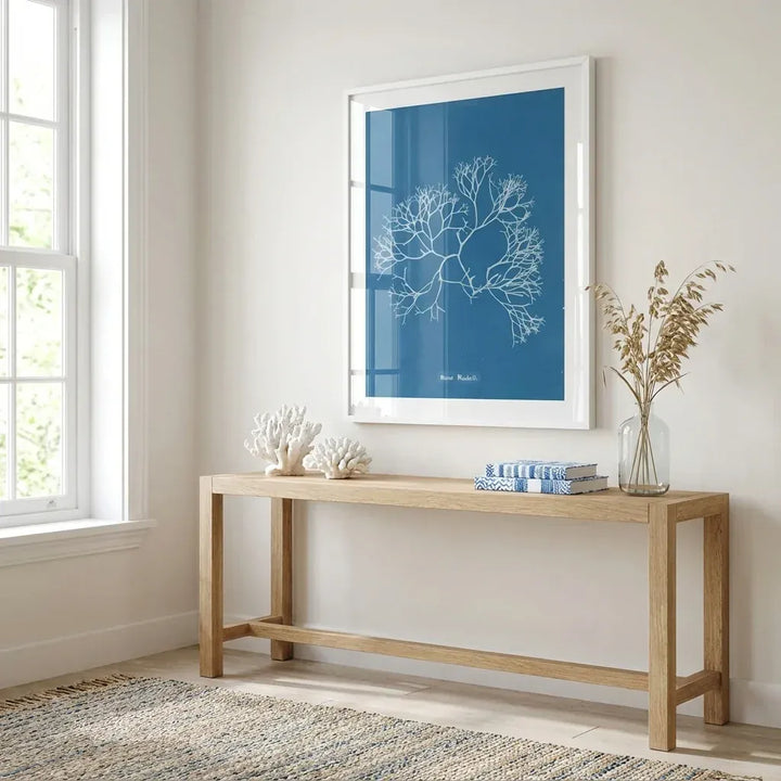 Room mockup featuring Vintage Blue Coral 1 Art Print