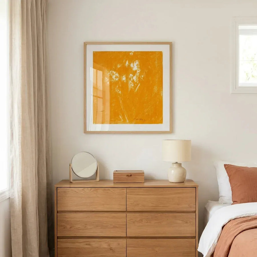 Warm Orange Blossoms in a room setting