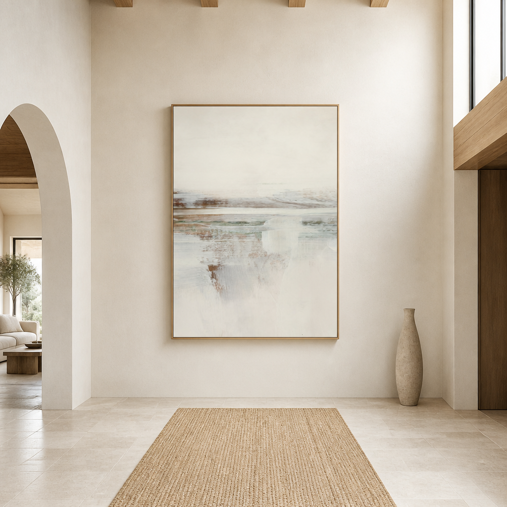 Whispering Shadows Abstract 1 Large Canvas Art on a grand entrance-hall wall