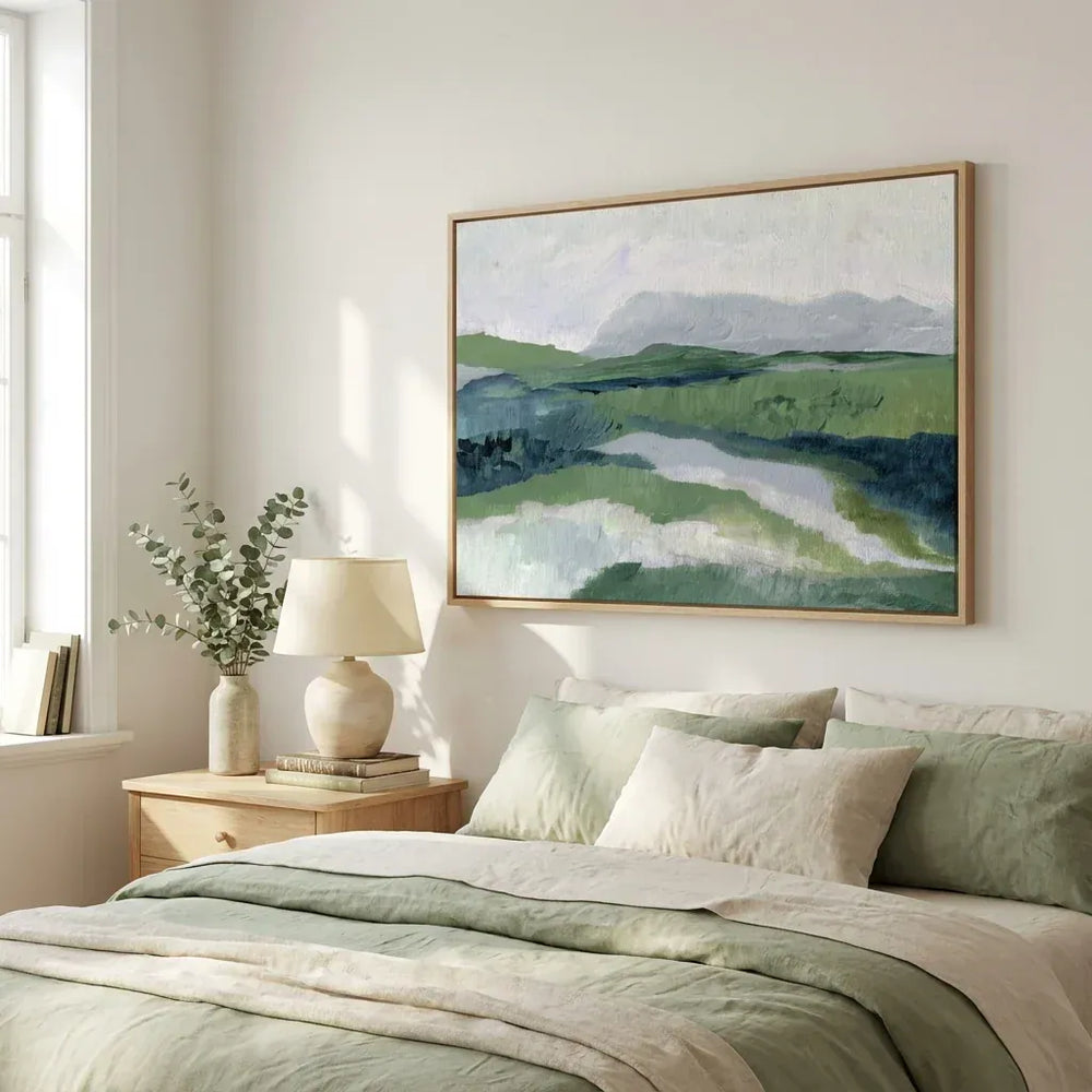 Room mockup featuring Winter View Landscape Art Print