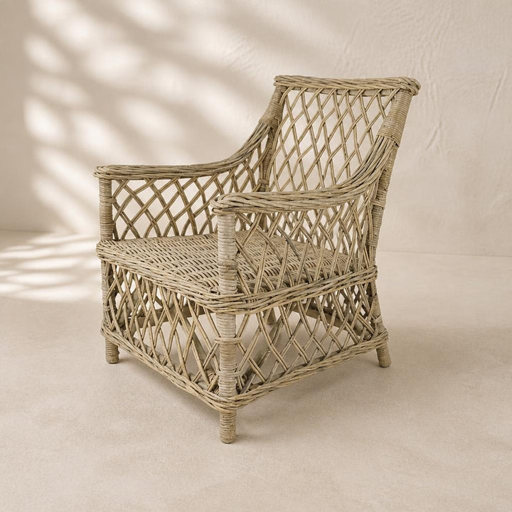 Lattice Rattan Armchair, studio view