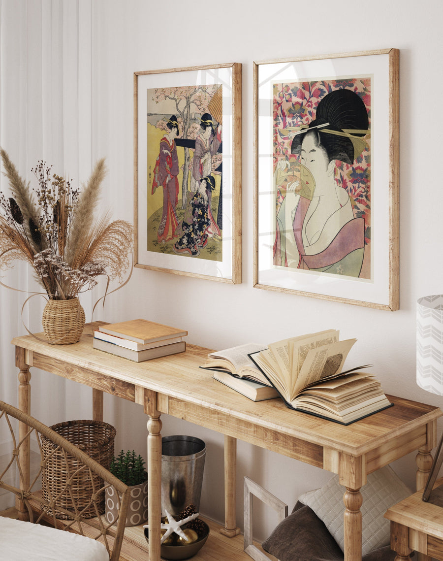 Beautiful Japanese Women Art Print Pair 1